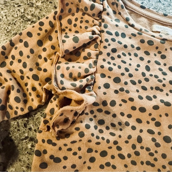 Polka Dot Ruffle Sleeve Kids Top - Picture 4 of 7